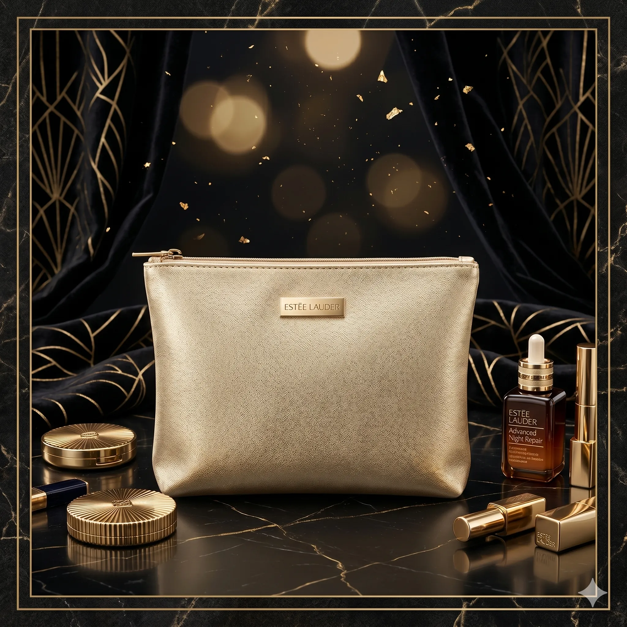 Estée Lauder 金色型格化妝袋
