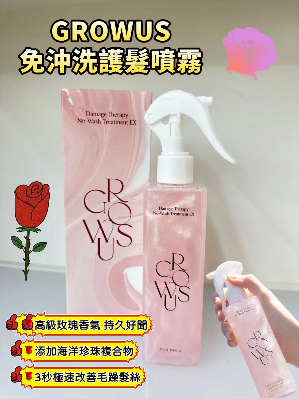 GROWUS - GROWUS 免沖洗護髮噴霧 EX 平行進口