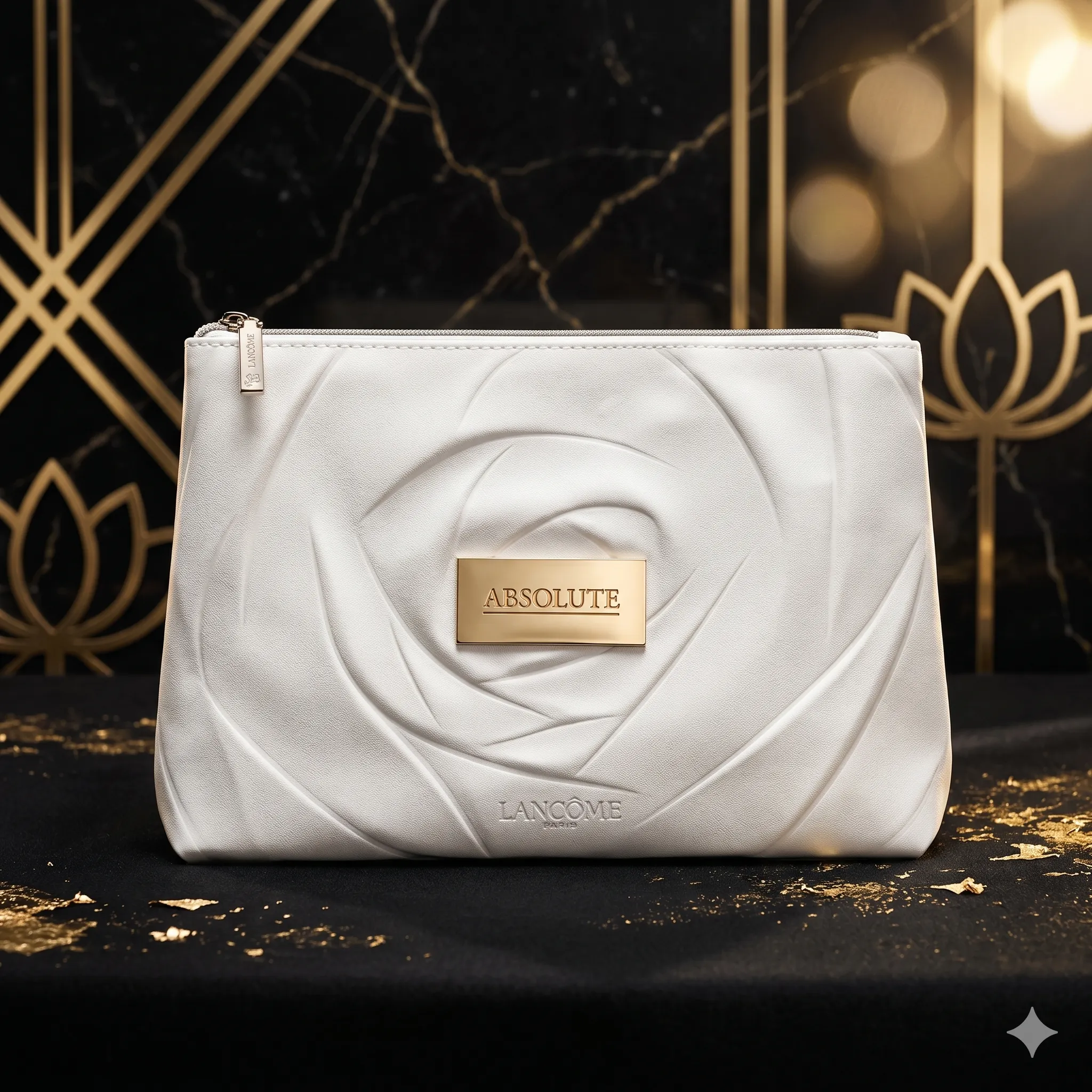LANCOME 白色金牌化妝袋